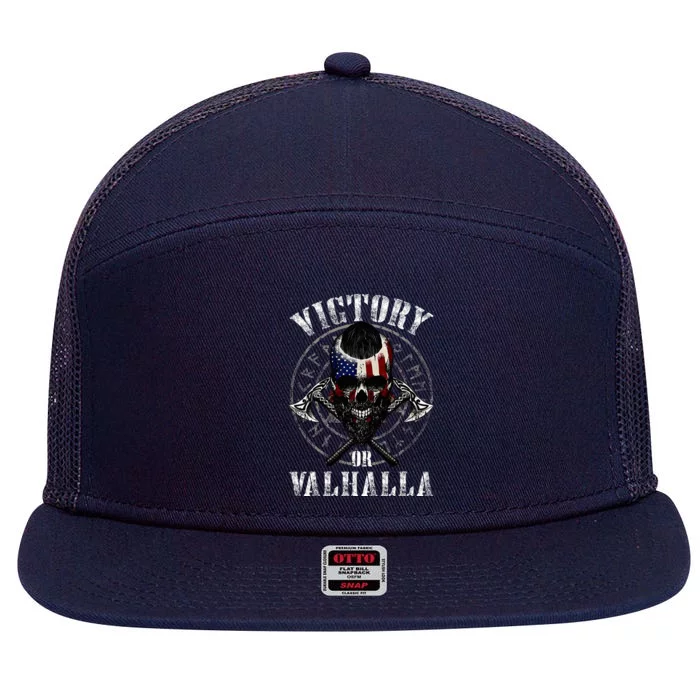 Victory Or Valhalla 7 Panel Mesh Trucker Snapback Hat