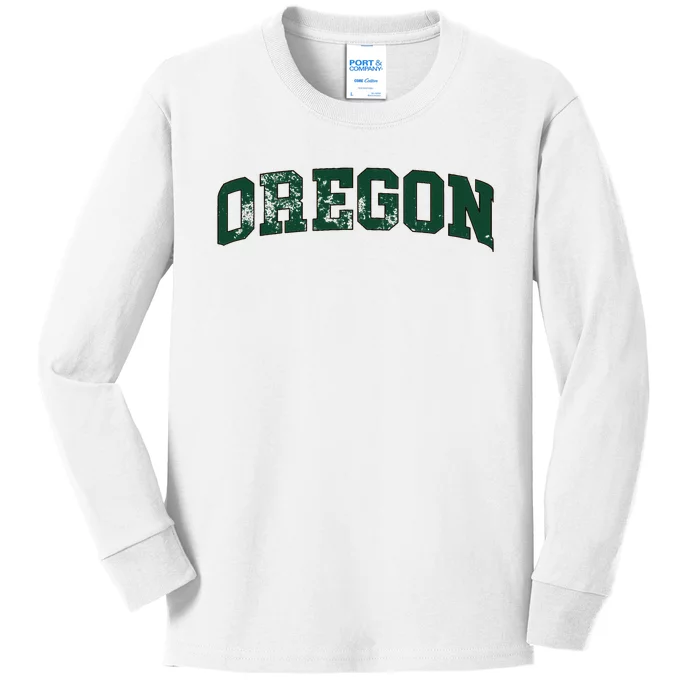 Vintage Oregon Kids Long Sleeve Shirt