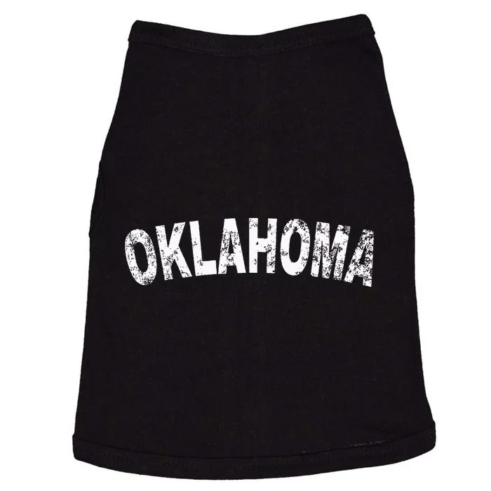 Vintage Oklahoma White Text Apparel Doggie Tank