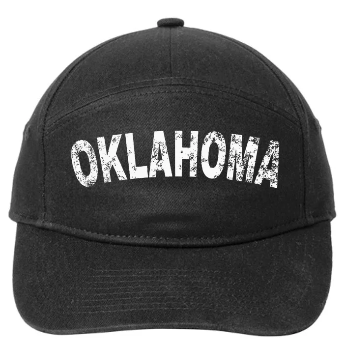 Vintage Oklahoma White Text Apparel 7-Panel Snapback Hat