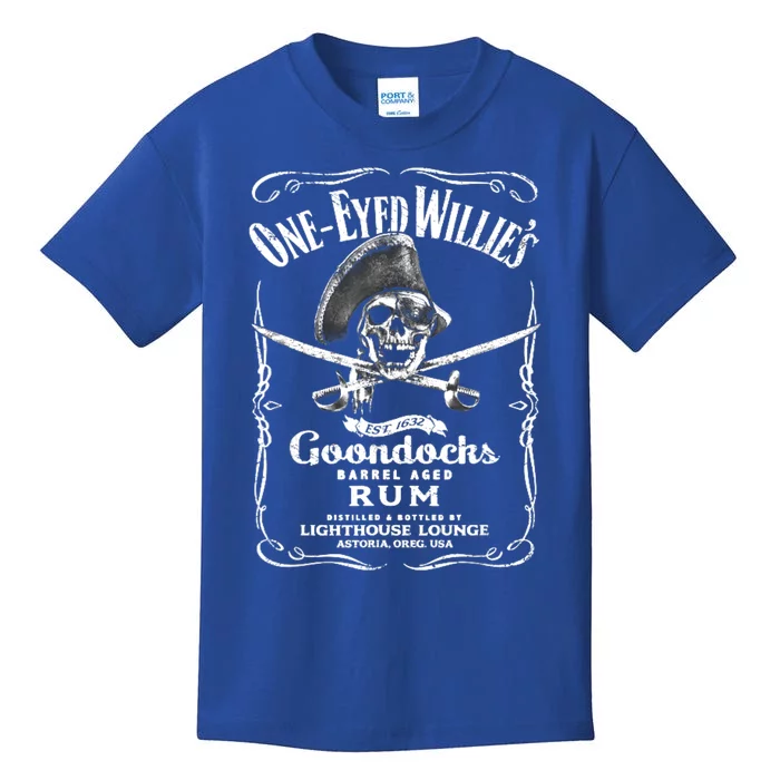 Vintage OneEyed Willy's Pirate Rum With Back Print Tee Kids T-Shirt