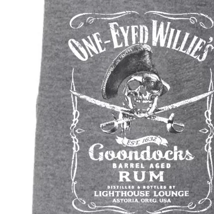 Vintage OneEyed Willy's Pirate Rum With Back Print Tee Doggie 3-End Fleece Hoodie