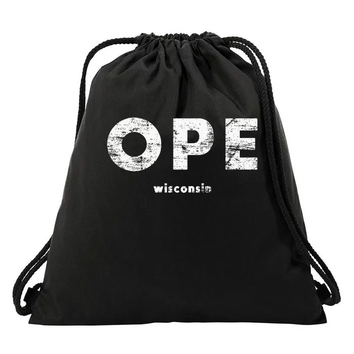 Vintage Ope Wisconsin T Up North Drawstring Bag