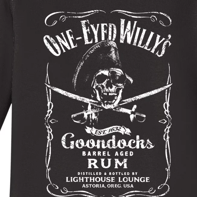 Vintage OneEyed Willys Pirate Rum With Back Baby Long Sleeve Bodysuit