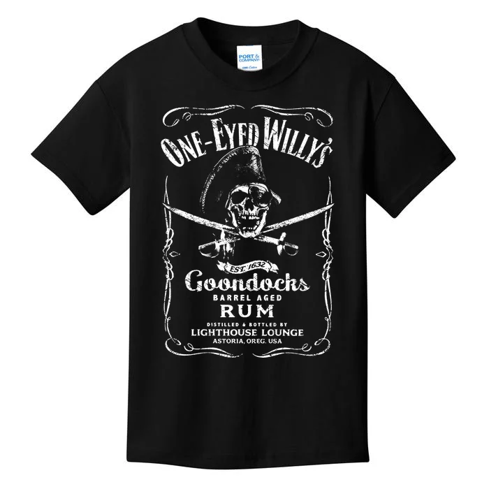 Vintage OneEyed Willys Pirate Rum With Back Kids T-Shirt