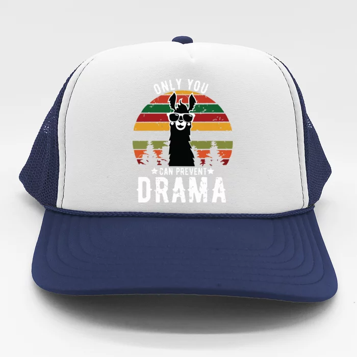 Vintage Only You Can Prevent Drama Llama Gift Trucker Hat