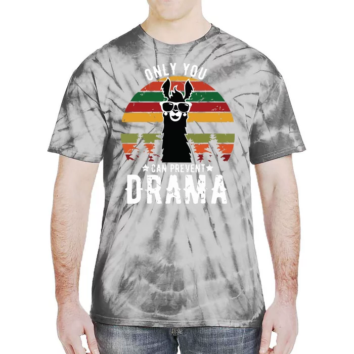 Vintage Only You Can Prevent Drama Llama Gift Tie-Dye T-Shirt