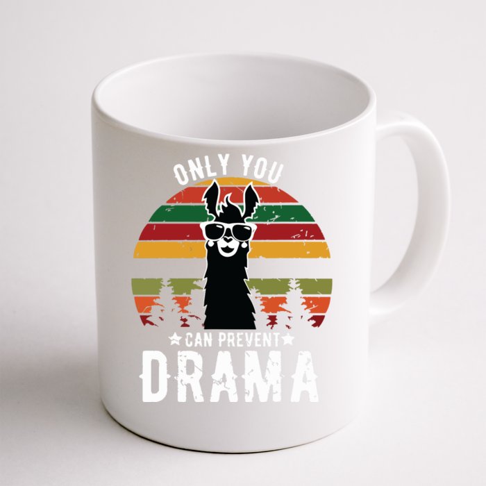 Vintage Only You Can Prevent Drama Llama Gift Front & Back Coffee Mug