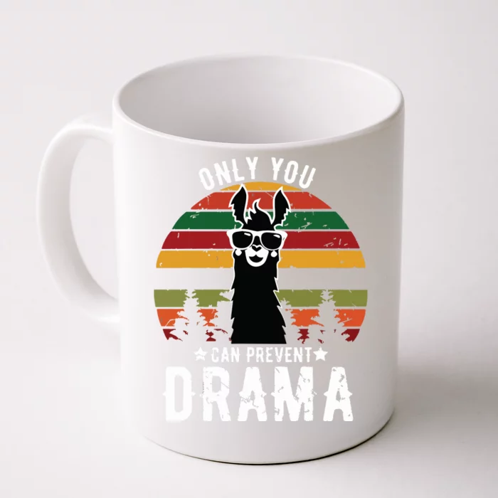 Vintage Only You Can Prevent Drama Llama Gift Front & Back Coffee Mug