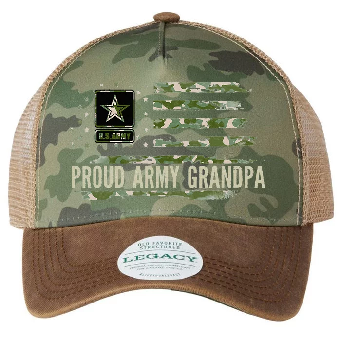 Vintage Proud Army Grandpa Camo American Flag Veteran Gift Legacy Tie Dye Trucker Hat