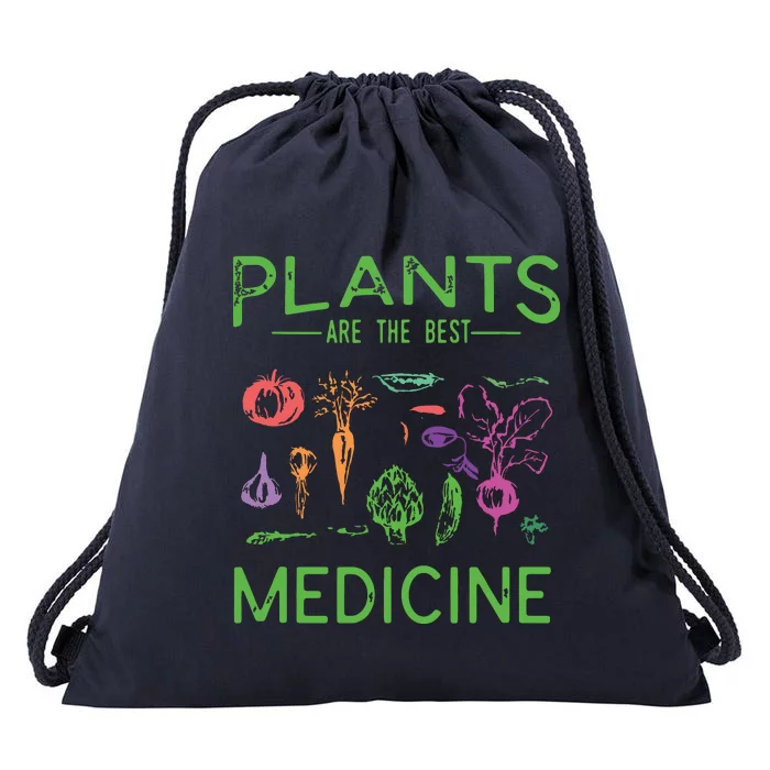 Vegan Plants Are The Best Medicine WFPBD Plant Based Drawstring Bag