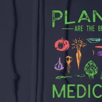 Vegan Plants Are The Best Medicine WFPBD Plant Based Full Zip Hoodie