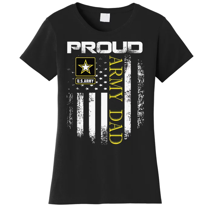 Vintage Proud Army Dad With American Flag Gift Women's T-Shirt