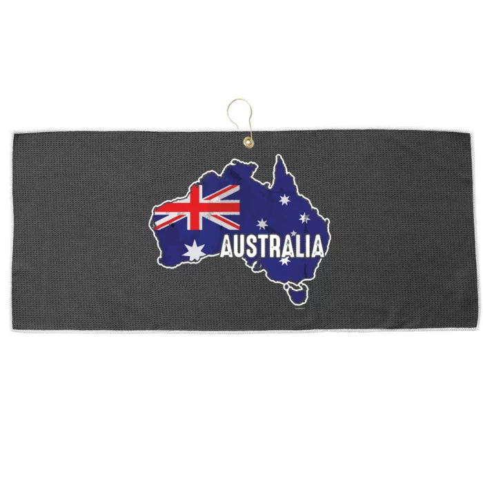 Vintage Patriotic Australian Pride Australia Flag Large Microfiber Waffle Golf Towel