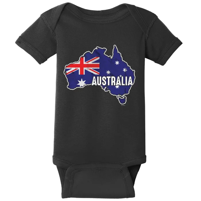 Vintage Patriotic Australian Pride Australia Flag Baby Bodysuit