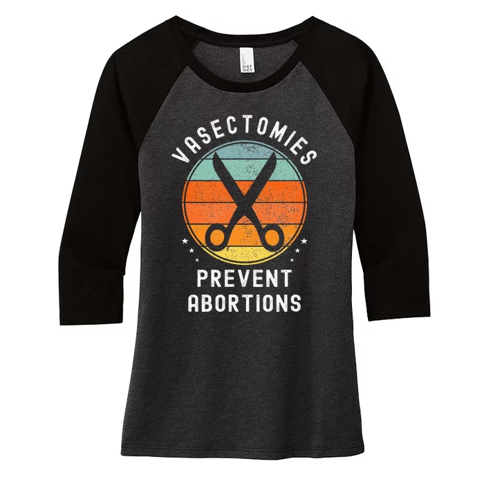 Vasectomies Prevent Abortions Retro Funny Novelty Women's Tri-Blend 3/4-Sleeve Raglan Shirt