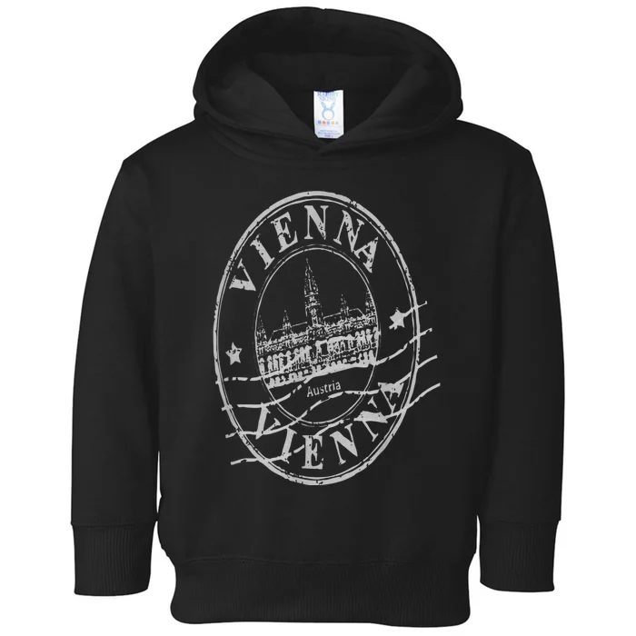 Vienna Parliament Austria Travel Vintage Sign Stamp Toddler Hoodie