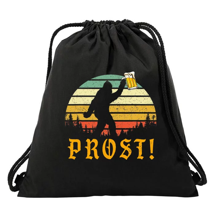 Vintage PROST Bigfoot Drinking Beer German Oktoberfest Drawstring Bag