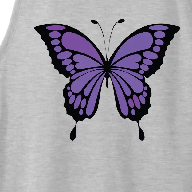 Vibrant Purple Butterfly Ladies Tri-Blend Wicking Tank