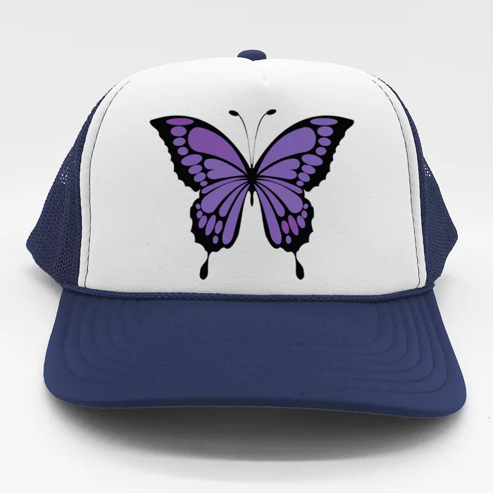 Vibrant Purple Butterfly Trucker Hat