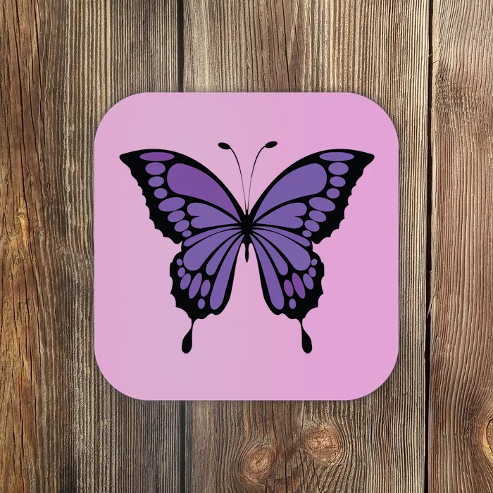 Vibrant Purple Butterfly Coaster