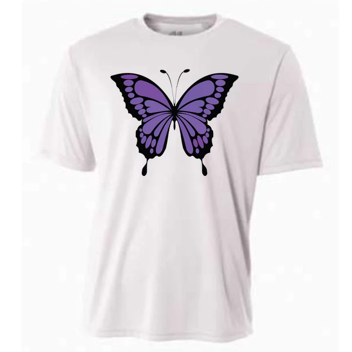 Vibrant Purple Butterfly Cooling Performance Crew T-Shirt