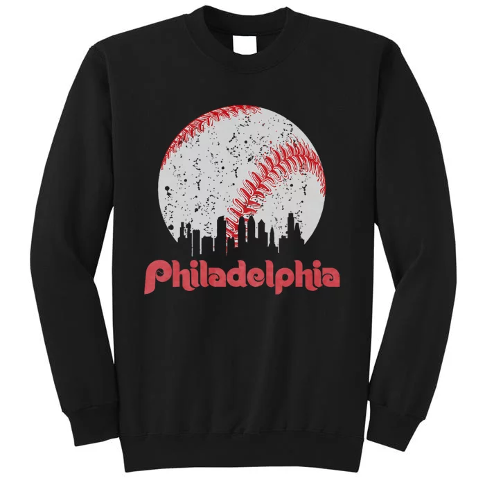 Vintage Philadelphia Baseball Skyline Retro Cityscape Sweatshirt