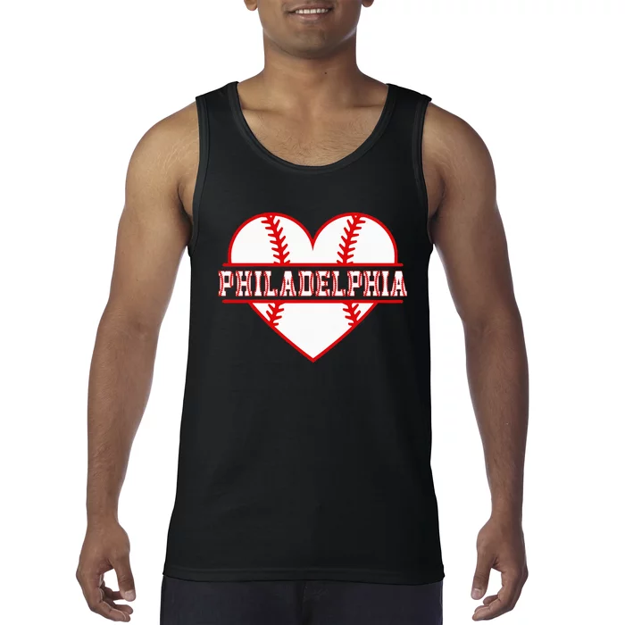 Vintage Philadelphia Baseball Skyline Retro Cityscap Tank Top