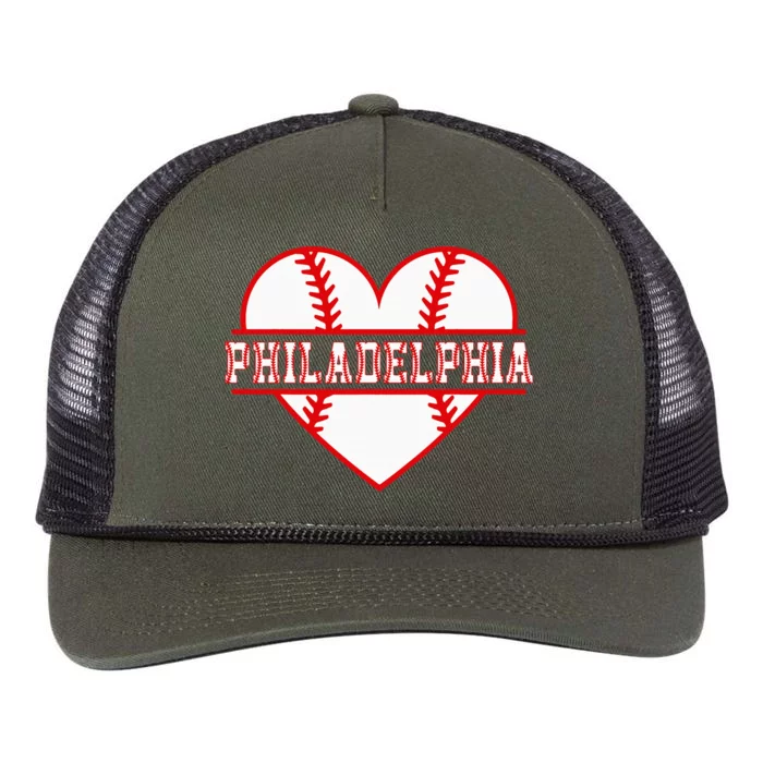 Vintage Philadelphia Baseball Skyline Retro Cityscap Retro Rope Trucker Hat Cap