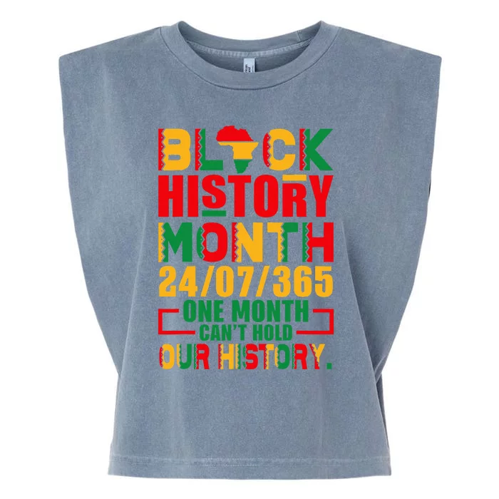 Vintage Proud Black Heritage Black History Month 24 7 Garment-Dyed Women's Muscle Tee