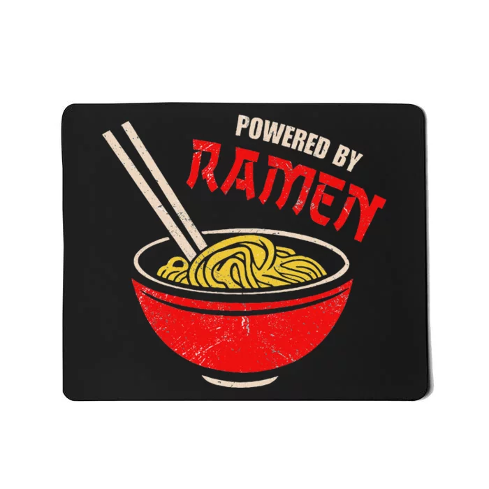 Vintage Powered By Ramen Japanese Love Anime Noodles Foodie Mousepad