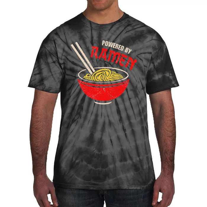 Vintage Powered By Ramen Japanese Love Anime Noodles Foodie Tie-Dye T-Shirt