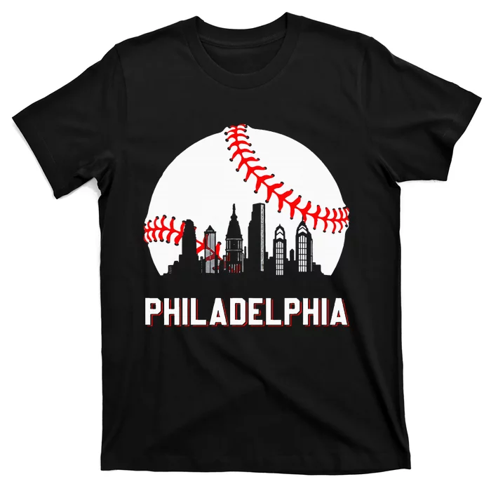 Vintage Philadelphia Baseball Leopard Heart Baseball T-Shirt