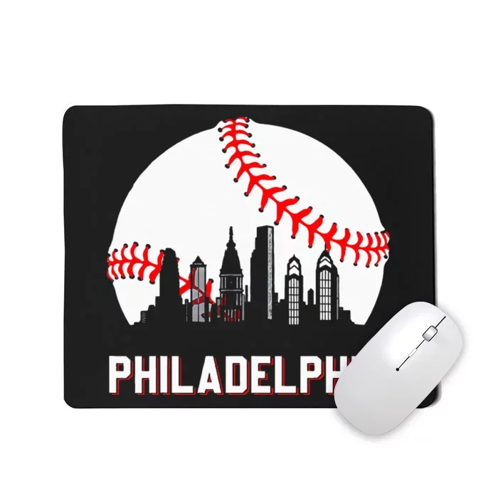 Vintage Philadelphia Baseball Leopard Heart Baseball Mousepad