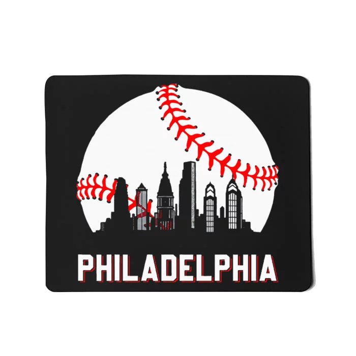 Vintage Philadelphia Baseball Leopard Heart Baseball Mousepad