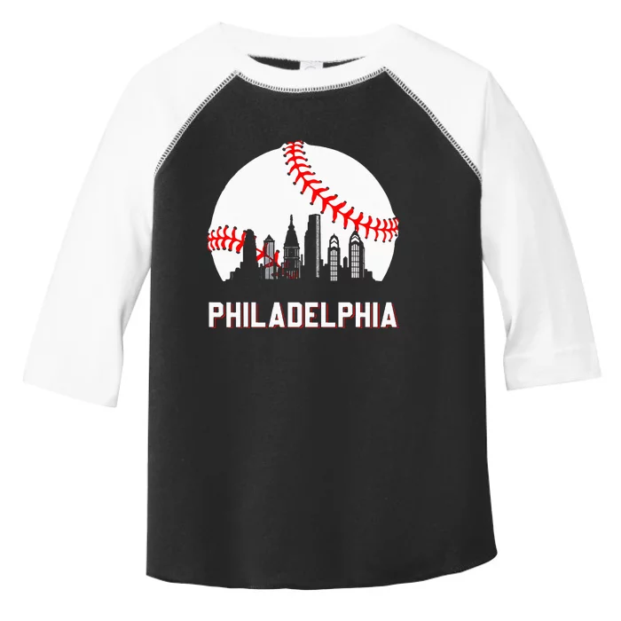 Vintage Philadelphia Baseball Leopard Heart Baseball Toddler Fine Jersey T-Shirt