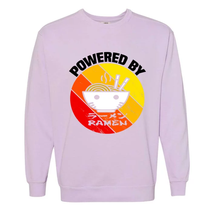 Vintage Powered By Ramen Gift Ramen Noodle Soup Gift Garment-Dyed Sweatshirt