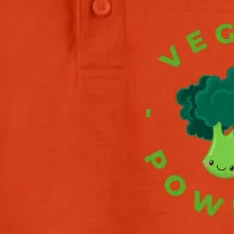 Veggie Powered Broccoli Vegan Gift Dry Zone Grid Performance Polo