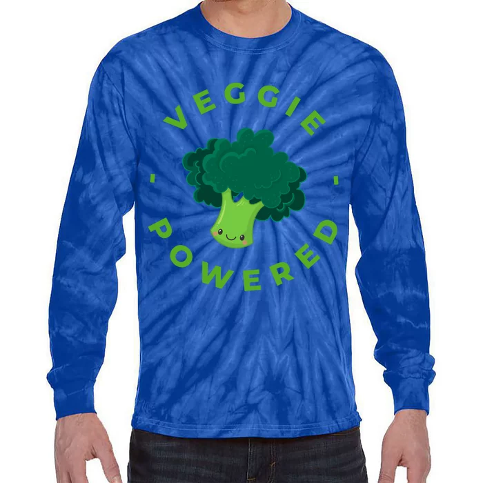 Veggie Powered Broccoli Vegan Gift Tie-Dye Long Sleeve Shirt