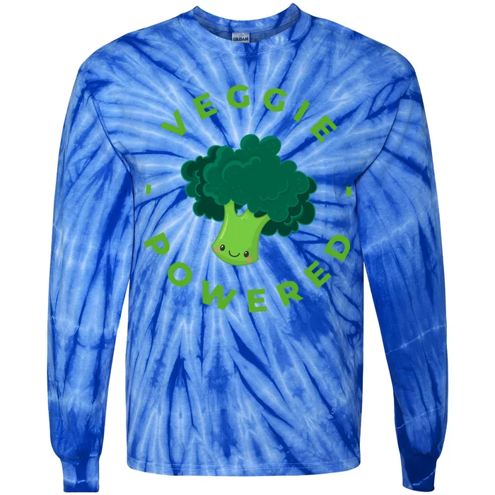 Veggie Powered Broccoli Vegan Gift Tie-Dye Long Sleeve Shirt