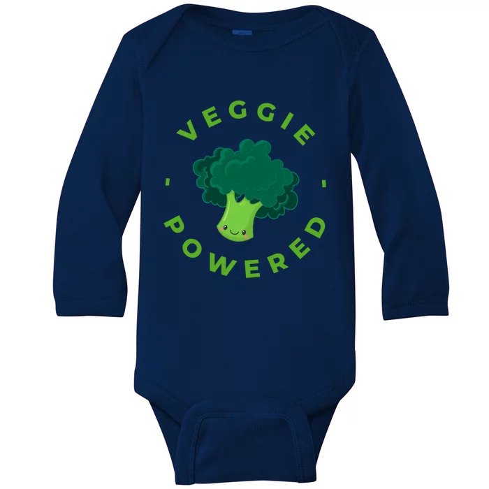 Veggie Powered Broccoli Vegan Gift Baby Long Sleeve Bodysuit