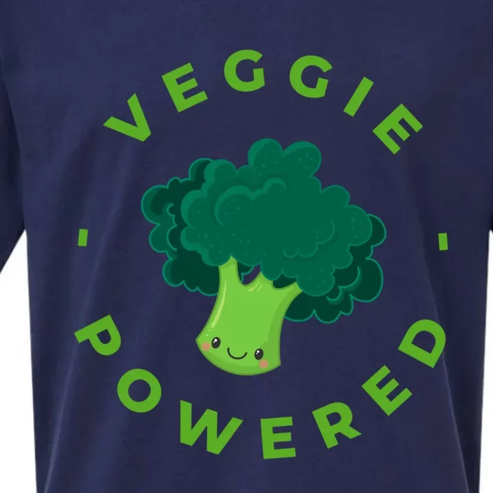 Veggie Powered Broccoli Vegan Gift Sueded Cloud Jersey T-Shirt