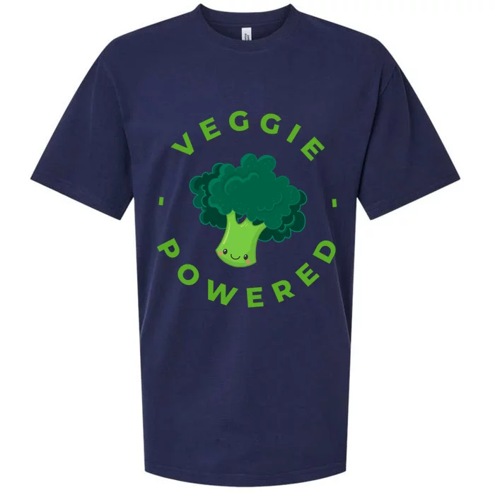 Veggie Powered Broccoli Vegan Gift Sueded Cloud Jersey T-Shirt