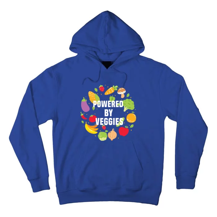 Vegeterian Powered By Veggies Funny Present Vegan Funny Gift Tall Hoodie