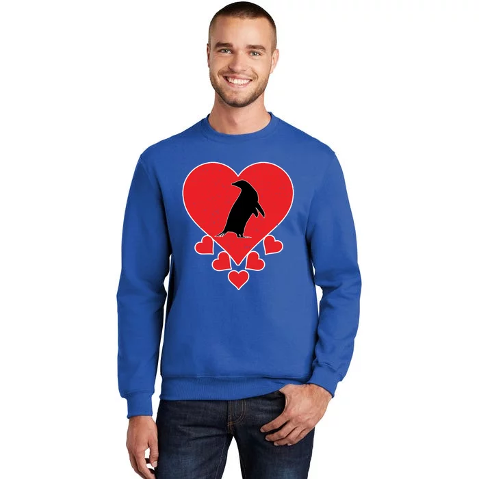 Vintage Penguin Birds Lover Valentine's Day Penguin Funny Gift Sweatshirt