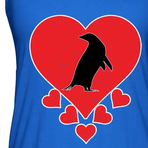 Vintage Penguin Birds Lover Valentine's Day Penguin Funny Gift Ladies Essential Flowy Tank