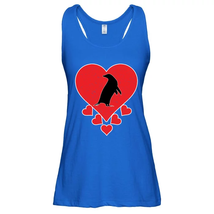 Vintage Penguin Birds Lover Valentine's Day Penguin Funny Gift Ladies Essential Flowy Tank