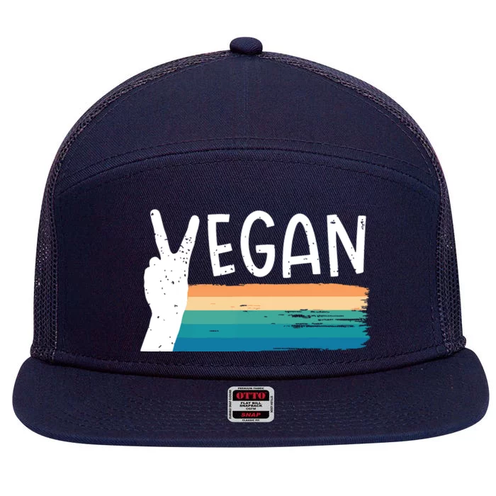 Vegan Plant Based Diet Vegetarian 7 Panel Mesh Trucker Snapback Hat