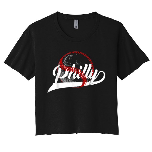 Phillies Baseball College Vintage Crop Top For Women – holdtopic