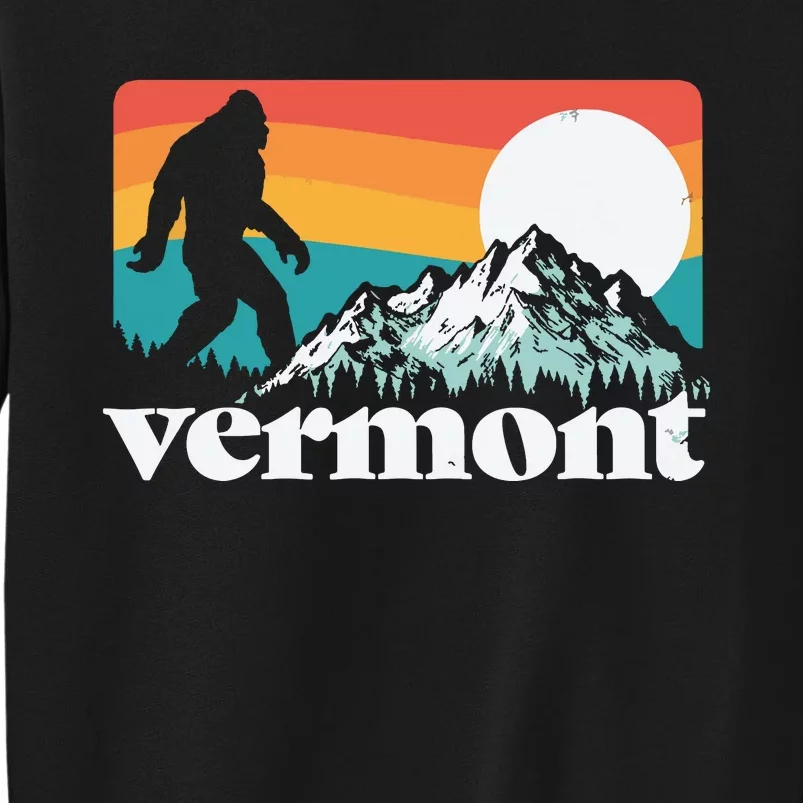 Vermont Pride Bigfoot Mountains Retro Nature Graphic Tall Sweatshirt